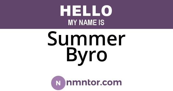 Summer Byro