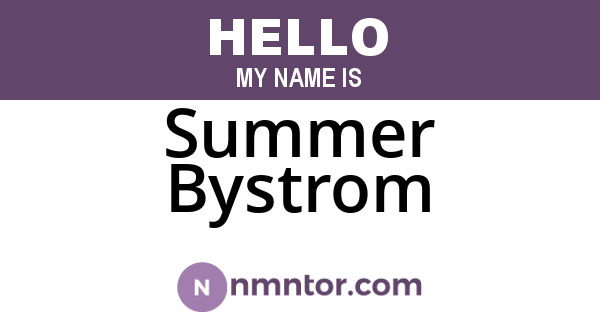 Summer Bystrom