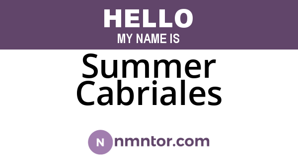 Summer Cabriales
