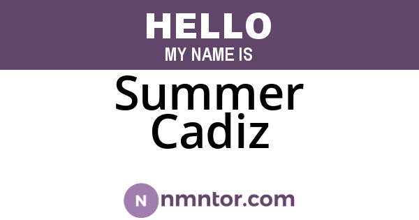 Summer Cadiz
