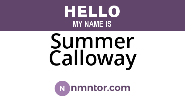 Summer Calloway