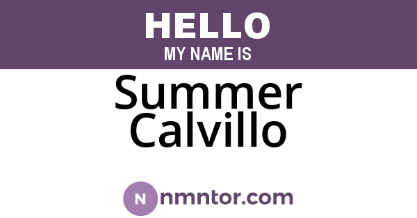 Summer Calvillo