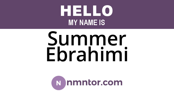 Summer Ebrahimi