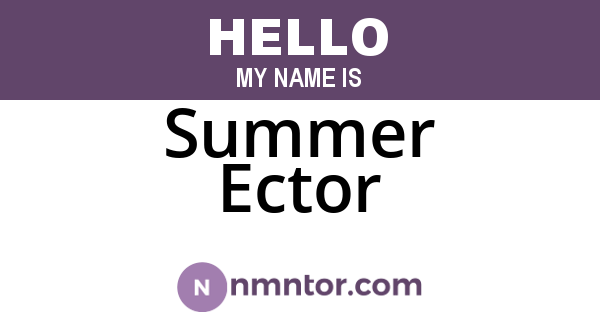 Summer Ector