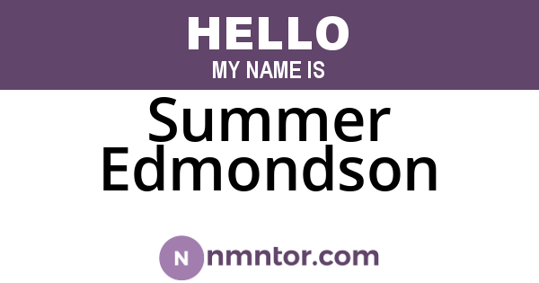 Summer Edmondson