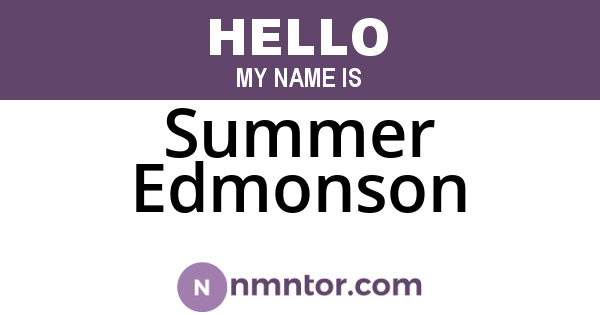 Summer Edmonson