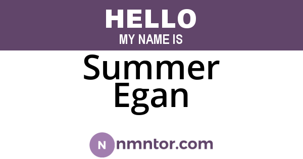 Summer Egan