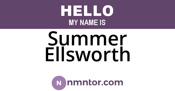 Summer Ellsworth