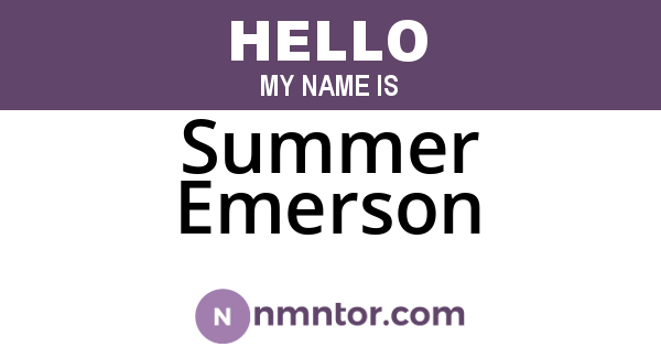 Summer Emerson