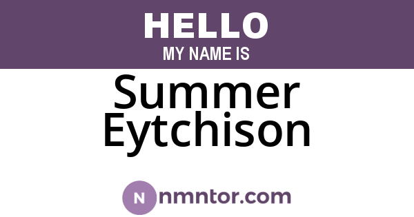 Summer Eytchison