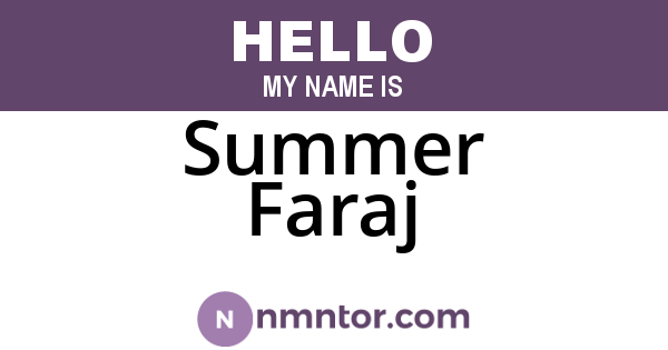 Summer Faraj