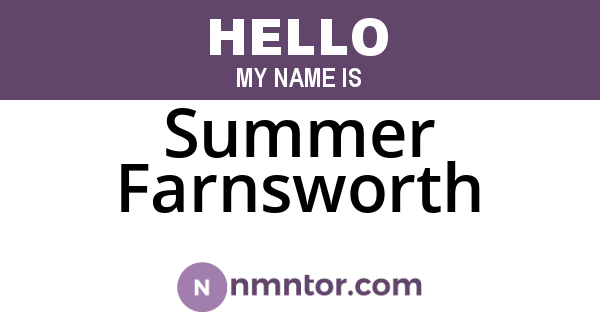 Summer Farnsworth