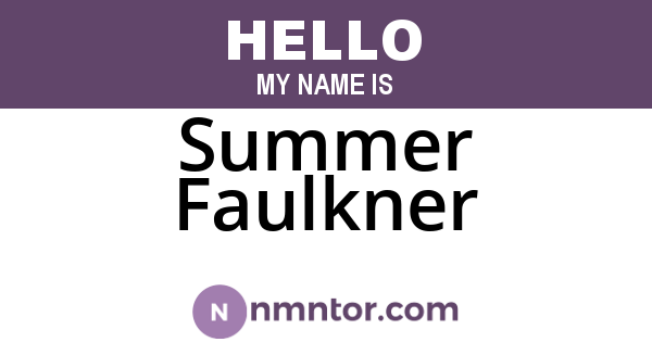 Summer Faulkner