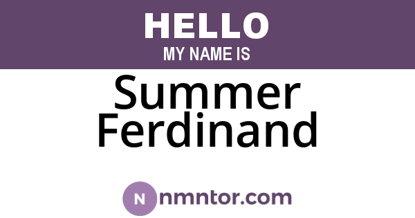 Summer Ferdinand