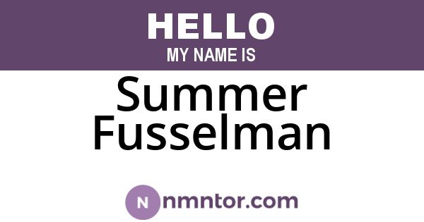Summer Fusselman