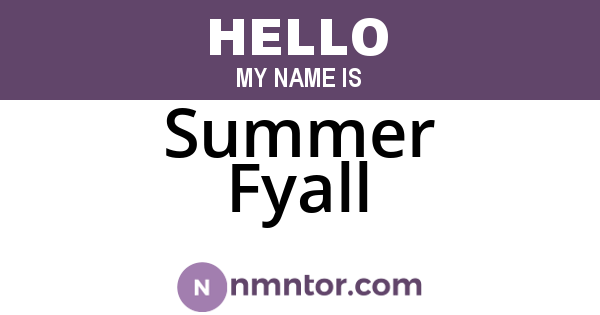 Summer Fyall
