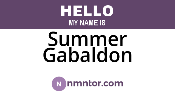 Summer Gabaldon
