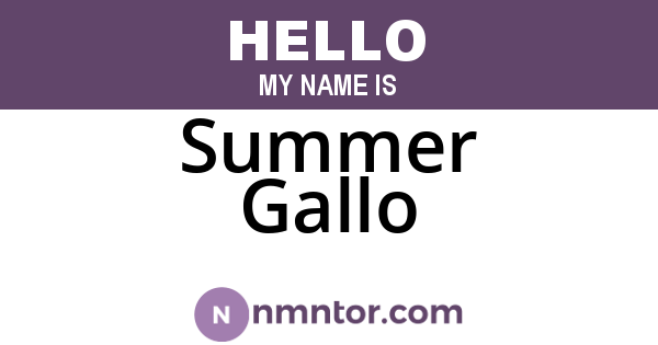 Summer Gallo