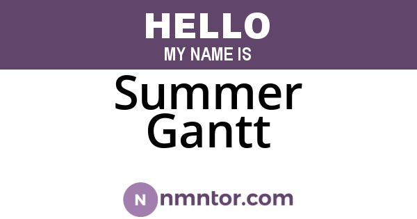 Summer Gantt