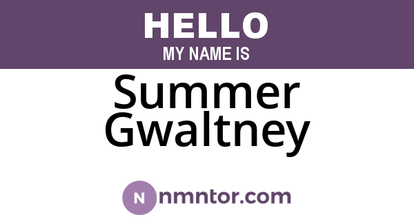 Summer Gwaltney