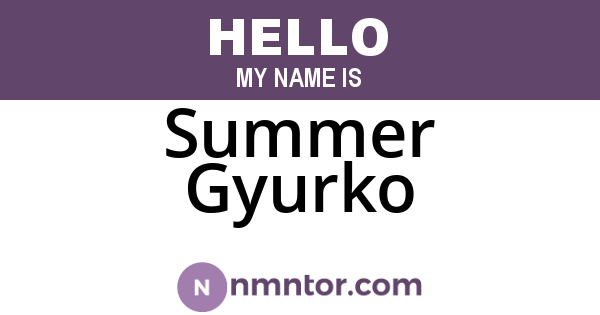 Summer Gyurko