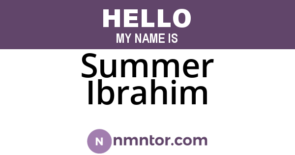 Summer Ibrahim