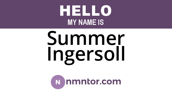 Summer Ingersoll