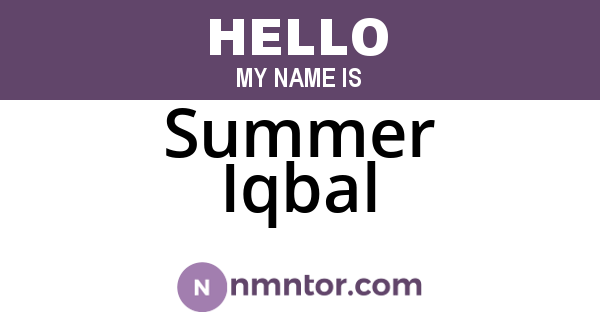 Summer Iqbal