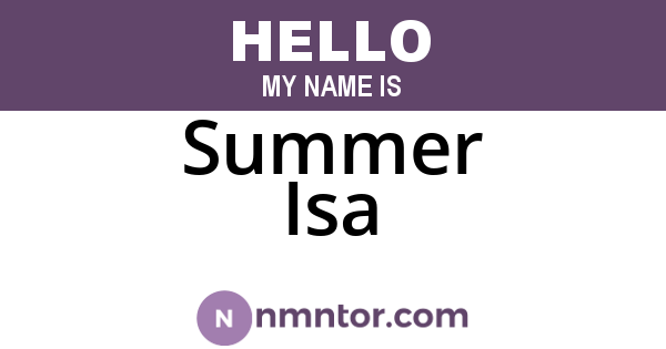 Summer Isa