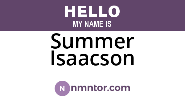 Summer Isaacson