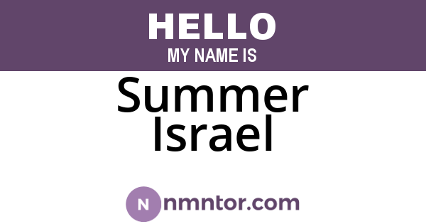 Summer Israel
