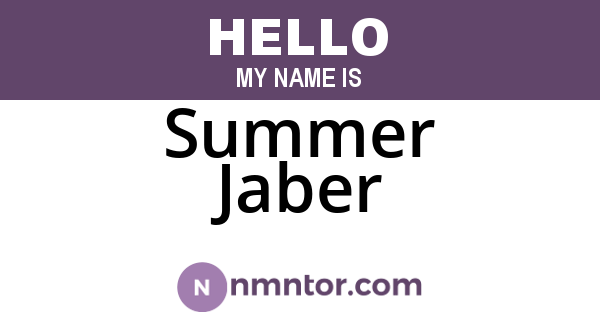 Summer Jaber
