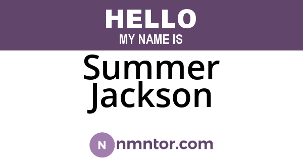 Summer Jackson