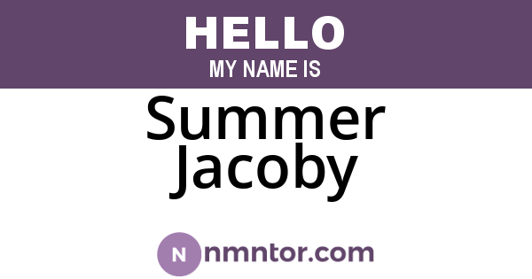 Summer Jacoby