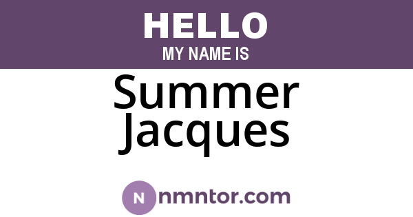 Summer Jacques