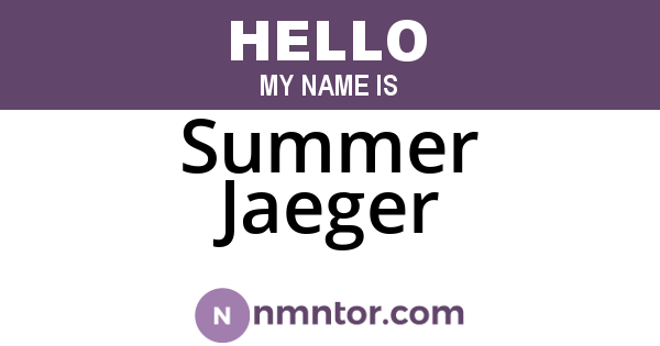 Summer Jaeger