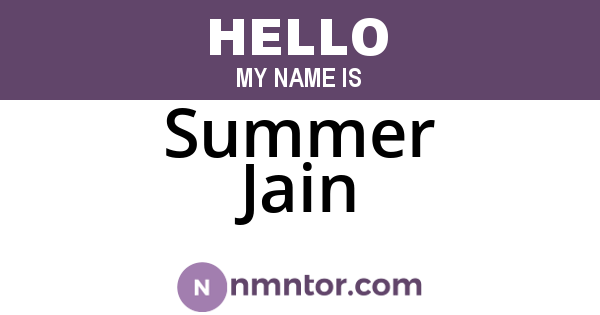 Summer Jain