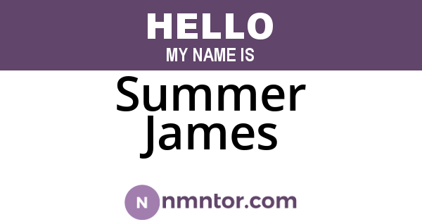Summer James