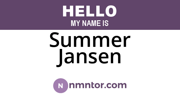 Summer Jansen