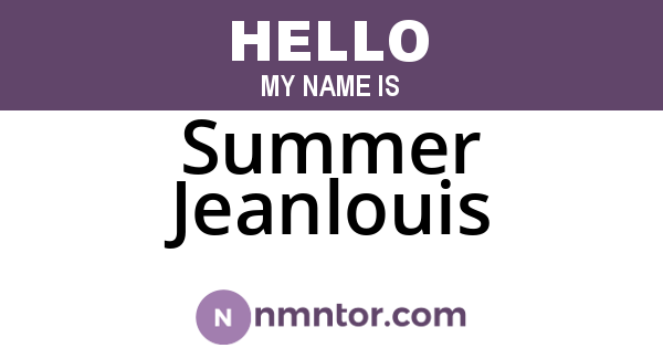 Summer Jeanlouis