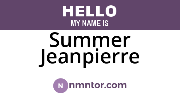 Summer Jeanpierre