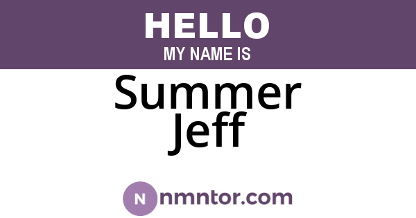 Summer Jeff