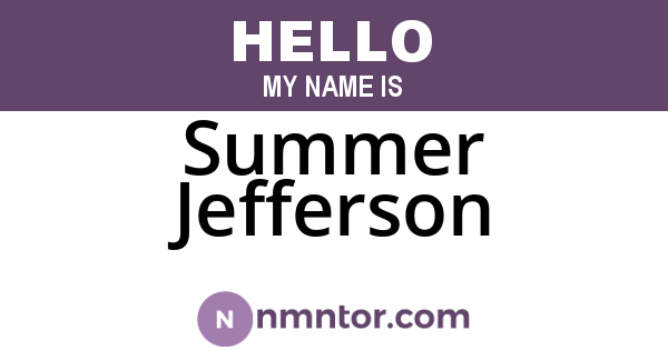 Summer Jefferson