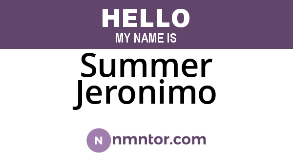 Summer Jeronimo
