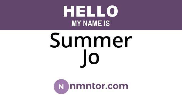 Summer Jo