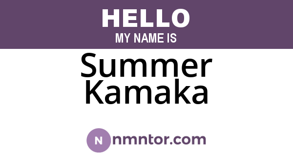 Summer Kamaka