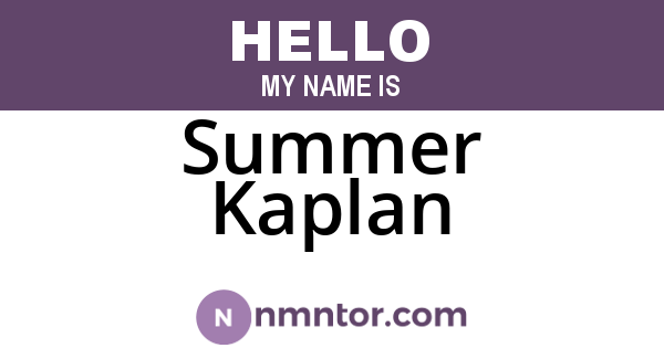 Summer Kaplan