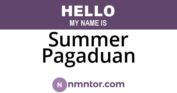 Summer Pagaduan