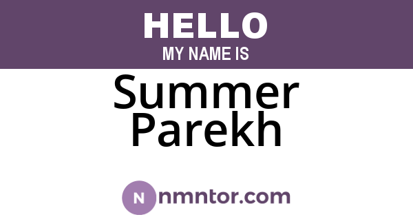 Summer Parekh