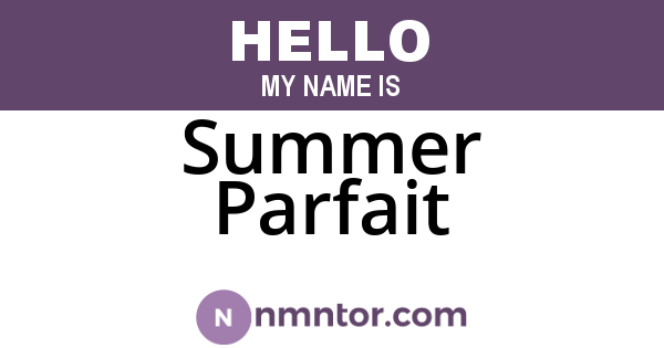 Summer Parfait